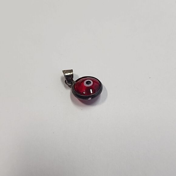 Sterling silver Red Evil Eye Pendant Charm - Picture 2 of 3